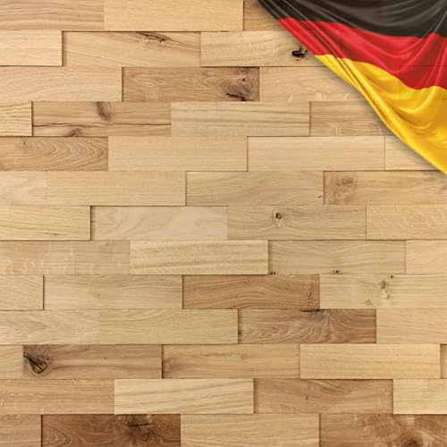 wodewa Revêtement mural aspect chêne rustique 3D 1 m² - Décoration murale moderne - Mur en bois - Pour salon, cuisine, chambre à coucher