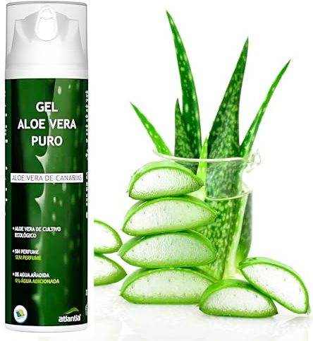 Aloe Vera Gel pur - 100% natürlich - Bio - vegan - EU Produkt - Dermatologisch getestet - Feuchtigkeitspflege für Haut und Haare - Gegen Sonnenbrand, Hautreizungen, Insektenstiche