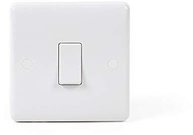 Lieber Silk White 1 Gang Single Intermediate Wall Light Switch - Curved Edge
