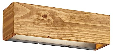 Trio Leuchten LED Wandleuchte Brad 223790130, Metall Nickel antik, Holz, inkl. 13.5 Watt LED, Switch Dimmer, Braun