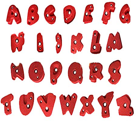 HSJCZMD Klettergriffe für Kinder, Harz-Material Wandklettern, Kletterwand Steine ​​Nicht verblassen, 26 Englisch Alphabet Steine,C