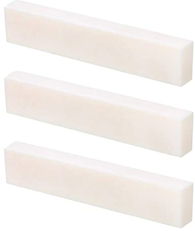 Knochen Sattel, 52x6x10mm DIY Blank Buffalo Bone Nut String Pillow Bone Saddle Nut Gitarre Brücke Sattel Blank Ungeschlitzte Gitarrenstegmuttern für Klassische Elektrische Akustikgitarre Ukulele