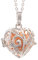 PYA Llamador de ángeles de plata de ley 925 de 45 cm con colgante y bola en color rosado/negro/plata | Joyas individuales para mujer con colgante de corazón, collar de ángel de la guarda y bola.