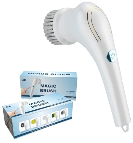 YOYIAG Electric Spin Scrubber Cordless: Electric Cleaning Brush with 5 Replaceable Brush Heads, Cordless Scrubber Perfect, Power Spin Scrubber for Kitchen Wall Bathtub Window Sink Shoes
