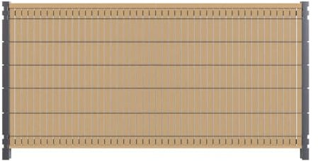 DECKLINEA Kit Occultation Bois Composite - Beige - Hauteur : 123 cm - AKIDO - Lattes Pleines Résistantes - Montage Facile - Haute Resistance - 3 Couleurs Disponibles
