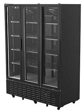 Mastro Vitrine Réfrigéré Verticale 1491 Litres Avec 3 Portes En Verre, +1°/+10°C - Couleur Noire