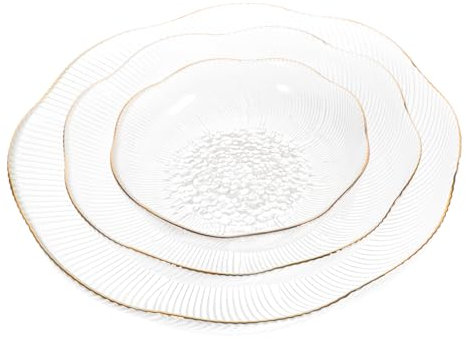 NAMOARLY 3st Obstschale Desserttablett Kuchenform Obst-servierplatte Kleinigkeiten-organizer-tablett Sashimi-servierplatte Sushi-teller Plätzchenteller Schmuckschale Glas Snack Kaffee