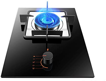 Plaques de cuisson à gaz encastrables, cuisinière à gaz portable, supports de poêles en verre noir et en fonte, pour réchauffer, cuisiner, faire bouillir, frire, mijoter [Classe énergétique A] (