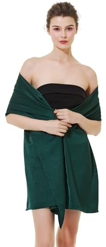 BEAUTELICATE Chal Mujer Fiesta Satén Bufanda Estola Verano para Novia Bodas Elegante Ligero (Dark Green)