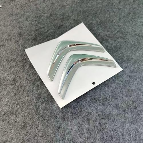 GWWXM Auto Stemma Emblema per Citroen C1 5-Door 3-Door,Anteriore Cofano Motore Griglie Adesivo Logo Decalcomania Sticker 3D Metallo Tuning Decorazioni Accessori,Silver-Logo
