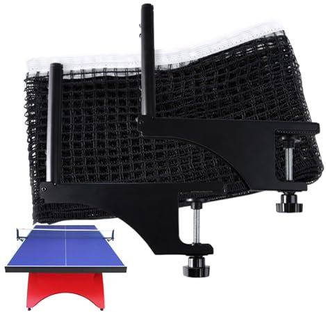 Tischtennisnetz mit Klemmen, Metall, abnehmbar, Netzrahmen, rutschfester Netzrahmen, stabile Tischtennisausrüstung mit Netz für Tischtennisplatte