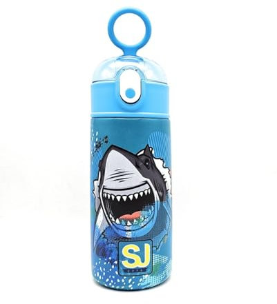 TheCartoonWorld BORRACCIA Seven in acciaio inox 304, SJ GANG Animali - 460 ml (SQUALO)