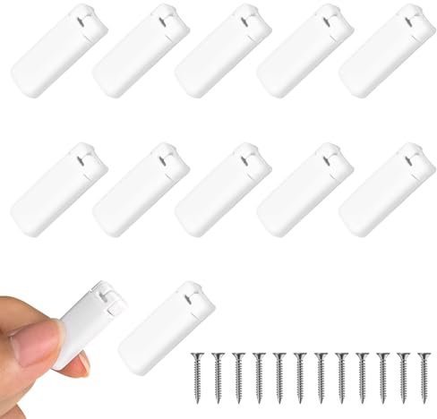 12Kit 24Stück weiß Plissee Ersatzteile klemmträger, Spannschuhe für verspannte Plissees, für Klebeträger und Stick & Fix Front Klebeplatten