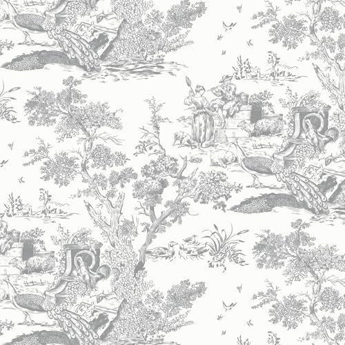 Yomshi Papel tapiz autoadhesivo vintage de 44 x 300 cm, papel tapiz texturizado extraíble e impermeable, película de vinilo gris para dormitorio, sala de estar, cocina