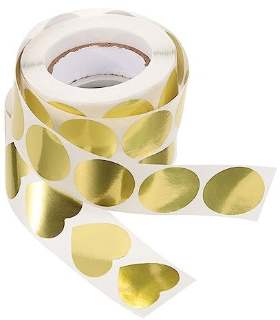 CANIGHT Herzförmige Verschlussaufkleber 2 Rollen Selbstklebende Verschlussetiketten Runde Verschlussaufkleber Für Verpackungstüten