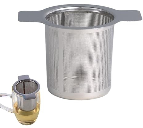 Teesieb für Losen Tee, Teefilter Edelstahl Tee Sieb Tee Infuser Teeei Gewürzsieb Teesieb für Teekannen Tassen Küchen, Tee Siebeinsatz Fein, Teezubehör passend für Töpfe & Teekannen