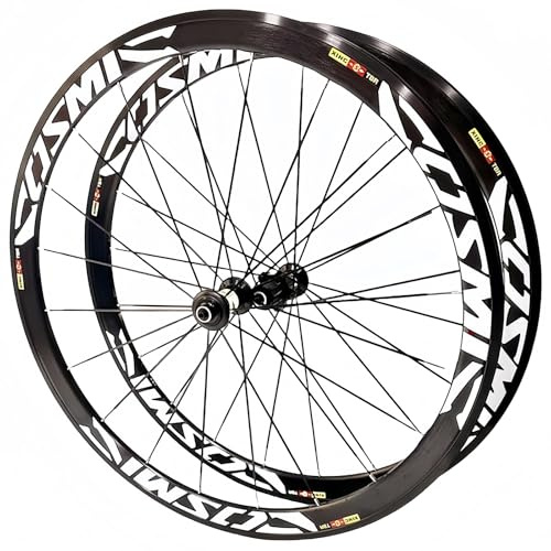 Juego de Ruedas de Bicicleta 700C, Freno de Llanta, Ruedas de Bicicleta de Carretera, 20/24H, Soporte de Llanta de Aleación de Aluminio,Cassette de 7 A 12 Velocidades V Brake,50MM