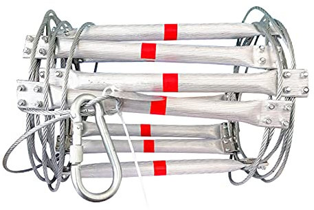10 m Feuerleiter, Aluminium, Notfall-Evakuierungsseil, hohe Höhe, Rettungsleiter für Zuhause, 10 m Brandschutzausrüstung, leicht