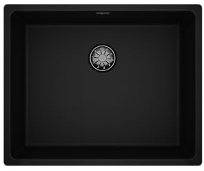 Teka - Fregadero 1 Seno - Instalación 3 en 1 Fregadero FullBlack con una cubeta - Color Negro