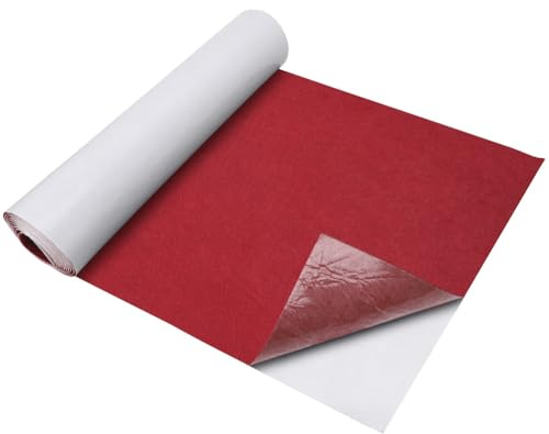 Tutamaz Filz Selbstklebend Rrot 1mm 40x220cm Klebefilz Selbstklebend, Bespannstoff aus Filz, Vlies Selbstklebend Filzstoff für DIY Box Liner, Couch, Tischbeine, Cup Mat, Grau