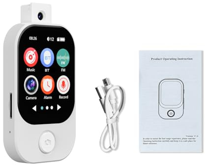 CHEOTIME MP3 MP4 Player intégré Camera, Bluetooth 5.4 Player Audio sonore Bluetooth 5.4, Lecteur de Musique Portable à écran Tactile de 2,01 Pouces avec Haut-Parleur, enregistreur (128g)