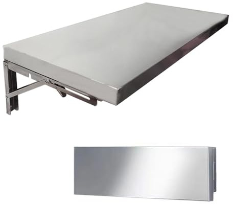 Generisch Wandtisch Klappbar Edelstahl, Klapptisch Wandmontage Für Kleine Räume Waschküche, Wandklapptisch Computertisch Faltbarer, Hängender Arbeitstisch(50x40cm/20x16in)