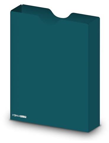 itenga Heftbox DIN A4 – Aufbewahrungsbox für Hefte & Blöcke | aus extra stabilem 0,7mm PP Kunststoff | flach geliefert, faltbar | Schutzbox für Schule, Studium & Büro (petrol)