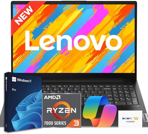 Lenovo V15 Business Laptop 2026 Edition, AMD Ryzen 3 7000-Series(Beat i7-1065G7), 15.6 FHD Display, 16GB DDR5 RAM, 256GB NVMe SSD, Wi-Fi 6, RJ-45, Dolby Audio, Windows 11 Pro, WOWPC USB, no Mouse