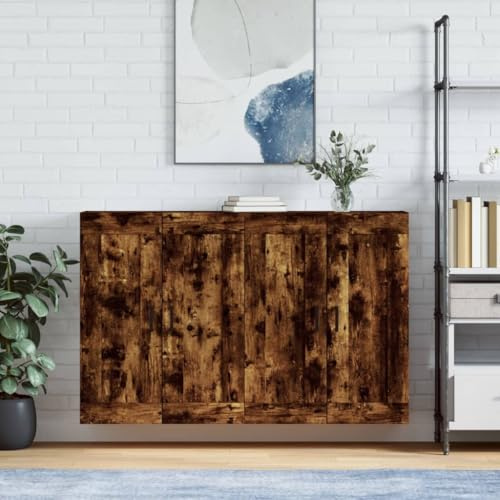 Lumanois Armarios de Pared 2 uds Madera de ingeniería Roble Ahumado,Mobiliario,Armarios y Almacenamiento,Aparadores,49.98kg-3198022