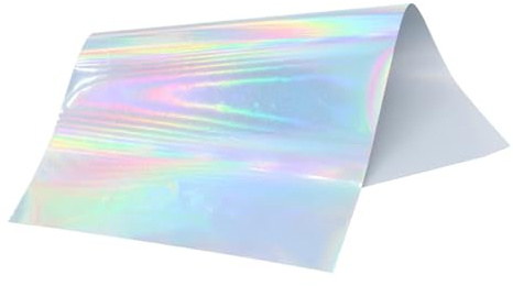 Stämplat papper Varmstämpelfolie Flerfärgat holografiskt överföringspapper for julpyssel(Laser Silver 50pcs)