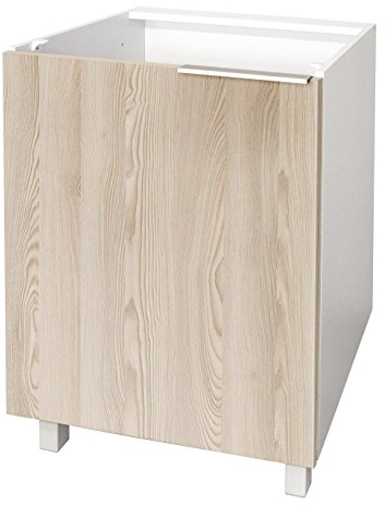 Berlioz créations Cassetta Bas da Cucina 1 Anta 60, Legno ingegnerizzato, Frassino sabbiato, 60 x 52 x 83 cm