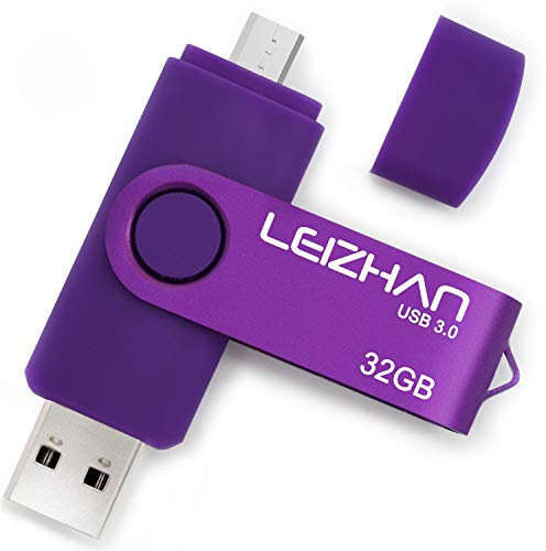leizhan 32GB USB Drive USB 3.0 Micro Flash Drive for Samsung Galaxy S7,S7Edge,S6,S6 Edge, S5,S4,S3,J7,J3,Note5,Note4 Thumb Drive, Purple