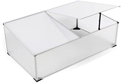 Frühbeet mit Alurahmen 120X80X30/40CM aus Polycarbonat Gewächshaus Frühbeetkasten Treibhaus