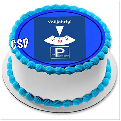 Tortenaufleger 18. Geburtstag, Zuckerpapier Tortenbild, Geburtstag,Fototorte