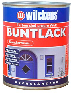 Buntlack hochglänzend Tiefschwarz - RAL 9005 375 ml Lack Kunstharz Wilckens ca. 4,5 m² Innen Außen wetterbeständig Farblack Lackfarbe