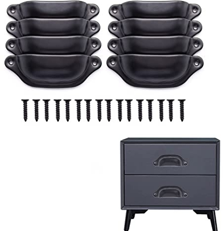KLEHOPE Muschelgriff Vintage, 8 Stücke Griffe Schrank, Schubladengriff mit Schrauben, Griffe Möbel, Küchenschrank Griffe, Schubladenknöpfe, Make up Schränken Verwendet Werden, Kommt mit Schrauben