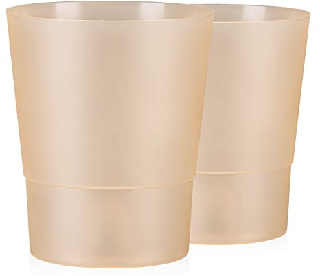 Tymar Orchideentopf Übertopf, 2er-Pack, transparent, Blumentopf, Blumenkübel für Orchidee, Pflanzentopf aus Kunststoff, Moderne, schlanke, Runde Form, OSSTO001 (Pfirsich, ø 12 cm)