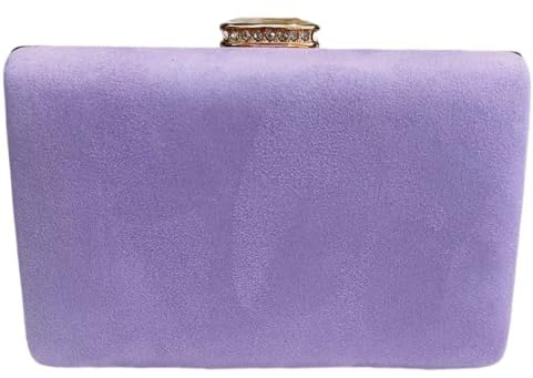 LeahWard Women's Clutch Bag Suede Wedding Evening Party Handbags 672 (Lilac)
