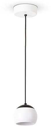 Paco Home Luminaria De Suspensión Mesa Comedor Colgante Moderna Lámpara Comedor Hormigón Retro Vintage, Tipo de lámpara:Tipo 2, Farbe_MuVa:Blanco-Negro