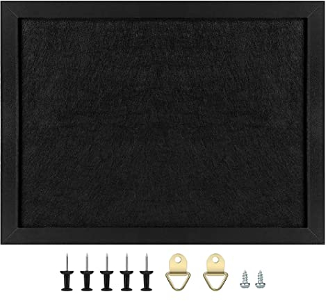 Okydoky 28 * 37 * 2cm Schwarz Pinnwand mit Holzrahmen, Memoboards, Filz Pinnwand mit Stecknadeln für DIY Dekoration, Filzboard für Küche und Büro, Schule und Haus(BK,1pc).DE