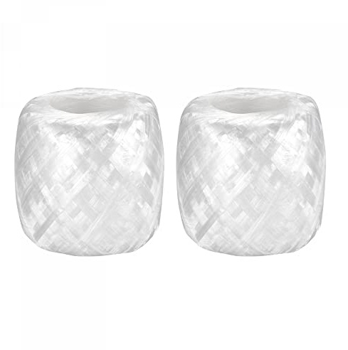 sourcing map Lot de 2 ficelles en plastique et nylon pour emballage de jardinage, 250 m de long, blanc