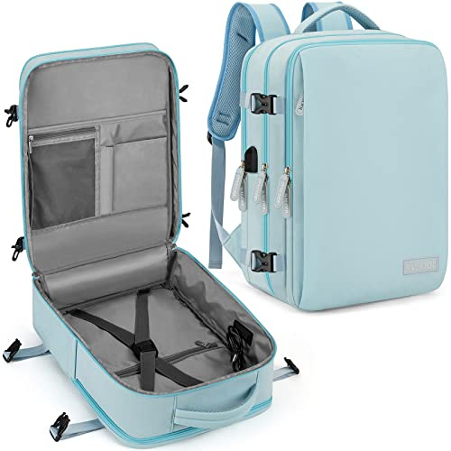 BAGODI Sac à dos de voyage pour ordinateur portable, 15,6 pouces, sac à dos de randonnée imperméable de 40 l, bleu, X-Large, Sacs à dos de voyage