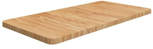 vidaXL Encimera de Baño Lavabo Tablero Superficie Tocador Mesa Centro Mesita Cocina Comedor Salón Sala de Estar Madera Maciza Tratada Marrón Claro