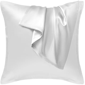 Seiwohl Satin Kissenbezug 80x80 2er Set, Weich wie Seidenkissenbezug Silk Pillowcase, Vegane Seide Kopfkissenbezug Kissenhülle Seidenkopfkissen Kopfkissen bezug für Haar und Haut, Weiß