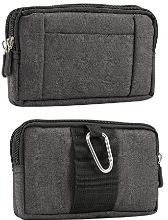 Uomo Borsa da Cintura per Cellulare Nero, Custodia da Cintura per Smartphone, Porta Telefono Sacchetto da Cintura Cellulare Marsupio Borsello Portafoglio Portacarte Fondina con Passante per Cintura