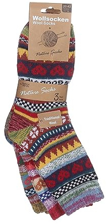 simaranda Damen Wintersocken bunte warm gemischte Wollsocken Strümpfe kuschlig weich 166 (35-38, Bunt gemischt)