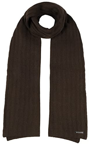 Stetson Sergnano Kaschmirschal Einfarbiger Rippstrick Schal Unisex Damen Herren Herbst Winter dunkelbraun One Size