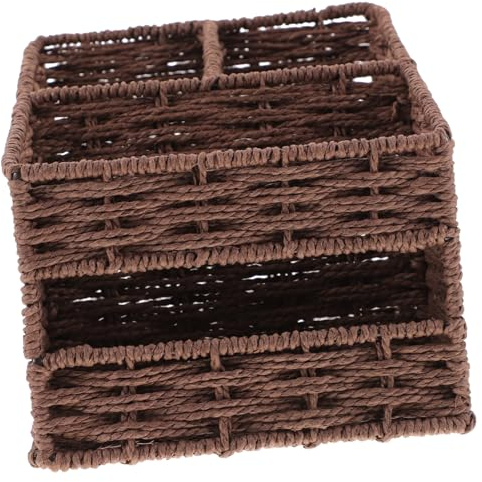 ABOOFAN Desktop Storage Box for Home Use Compartments Sundries Organizer for Remote Controls and Items