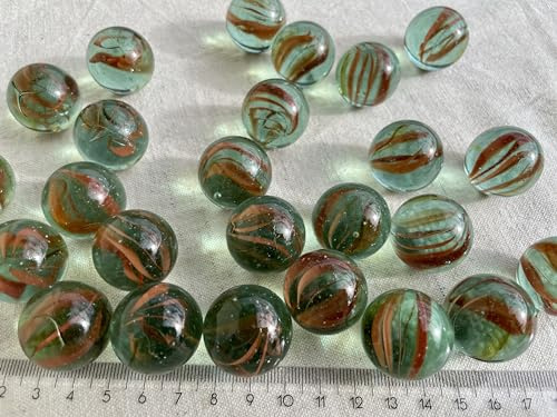 FAIRY TAIL & GLITZER FEE 25 Große Glaskugeln Durchsichtig Rot Klar 27mm 500g Murmeln Murmel Dekokugeln Glas Kugel