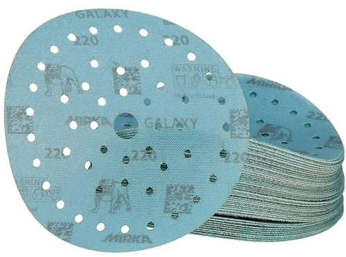 Mirka Galaxy carta abrasiva epossidica Multifit 150mm grana 220 a strappo | Ideale per levigatura resina epossidica legno alta durata compatibile con smerigliatrici multifunzione sistema a strappo